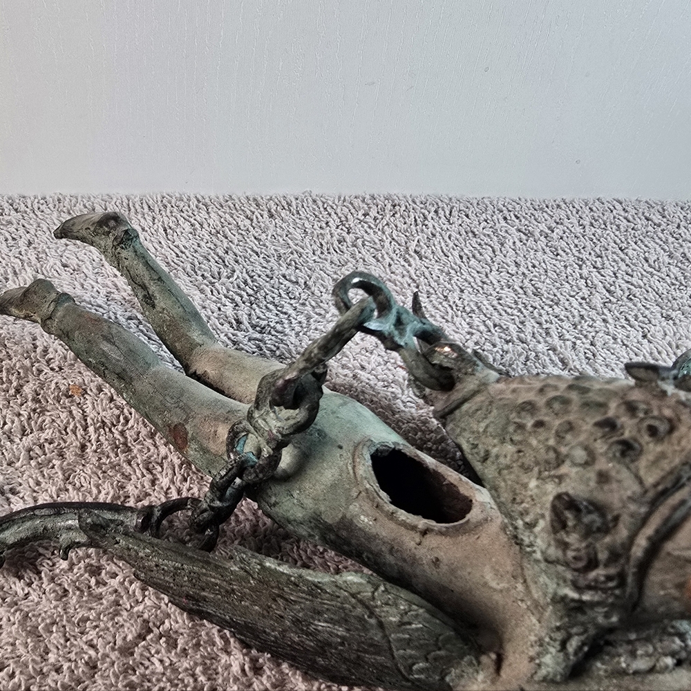 Hanging Bronze Flying Garuda Oil Lamp - Picture 6 of 16